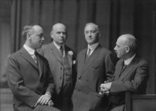 Esberg, Mr., Mr. Melton, and two unidentified men, portrait photograph, 1915 Jan. Creator: Arnold Genthe