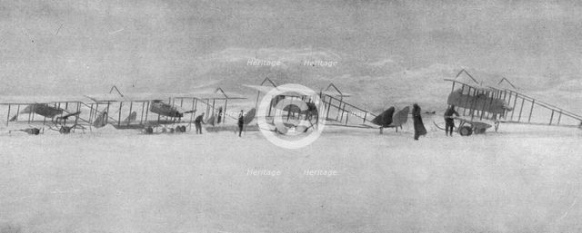 ''Escadrille francaise de Serbie surprise par un forte chute de neige pres de Prizrend.', 1916. Creator: Unknown.
