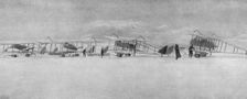 'Escadrille francaise de Serbie surprise par un forte chute de neige pres de Prizrend. 1916. Creator: Unknown