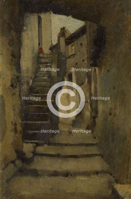 Escalier dans une ruelle à Rome, between 1859 and 1864. Creator: Jean Jacques Henner.