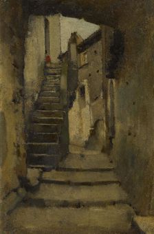 Escalier dans une ruelle à Rome, between 1859 and 1864. Creator: Jean Jacques Henner