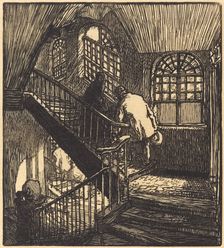 Escalier de la maison ou etait le Chateau Rouge, published 1901. Creator: Auguste Lepere