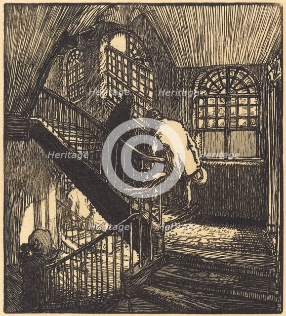 Escalier de la maison ou etait le Chateau Rouge, published 1901. Creator: Auguste Lepere.