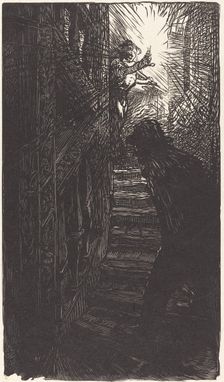 Escalier sculpte rue Boutebrie, published 1901. Creator: Auguste Lepere