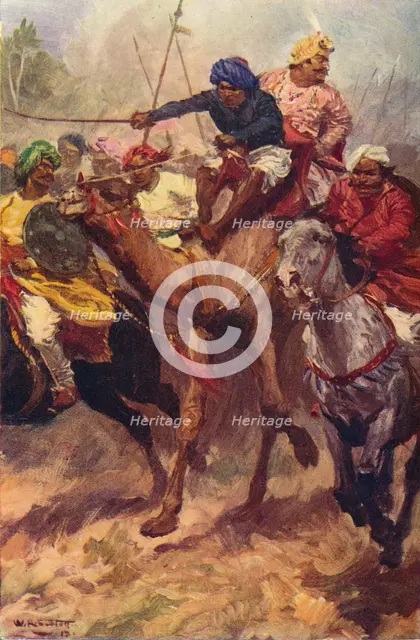 'Escape of Suraja Dowla from Plassey', 1757 (c1912). Artist: Unknown.