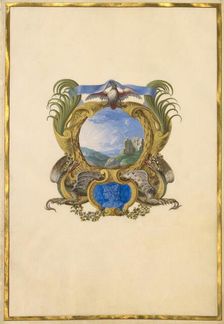 Escutcheon with a Castle; Three Emblems for Louis XIV, about 1663-1668. Creator: Jacques Bailly