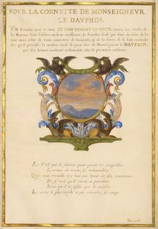 Escutcheon with a Landscape; Nine Emblems for Louis XIV, about 1663-1668. Creator: Jacques Bailly