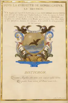 Escutcheon with an Eagle; Nine Emblems for Louis XIV; Emblem for Louis XIV, about 1663-1668. Creator: Jacques Bailly