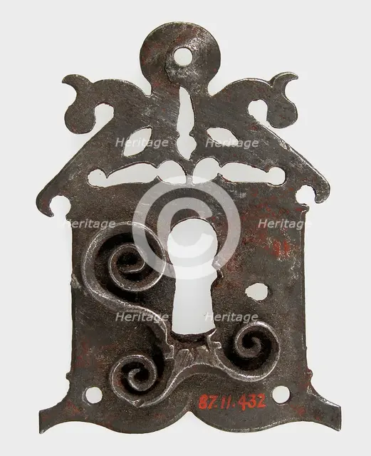 Escutcheon plate, German, 15th-16th century. Creator: Unknown.