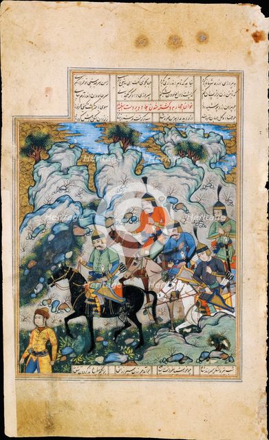 Esfandiyar and His Army (Manuscript illumination from the epic Shahname by Ferdowsi). Artist: Iranian master  