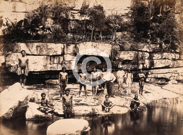 Eshowe, South Africa: a group of Africans at Adam's Mill, c1880s. Creator: John Wallace Bradley.