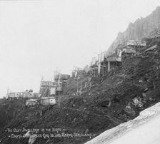 Eskimo cliff dweller settlement, between c1900 and 1927. Creator: Lomen Brothers