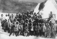 Eskimo school children, between c1900 and c1930. Creator: Unknown