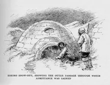 Eskimo Snow-Hut, Showing the Outer Passage Through Which Admittance was Gained c1927, (1928)