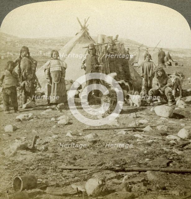 Eskimos, Greenland.Artist: Underwood & Underwood