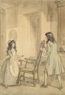 Esmond Placed the Great Chair between Him and Her, 1905. Creator: Hugh Thomson
