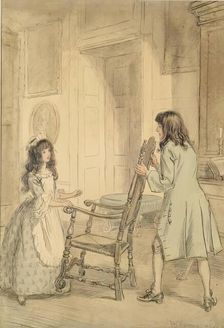 Esmond Placed the Great Chair between Him and Her, 1905. Creator: Hugh Thomson