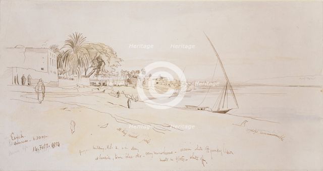 Esneh, Egypt, 1854. Artist: Edward Lear.