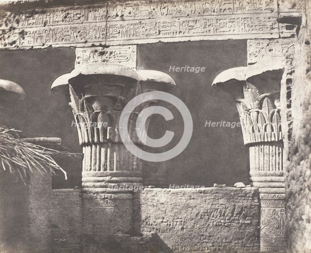 Esneh (Latopolis), Construction Ensablée - Architrave, Futs, et Chapit..., 1851-52, printed 1853-54. Creator: Félix Teynard.