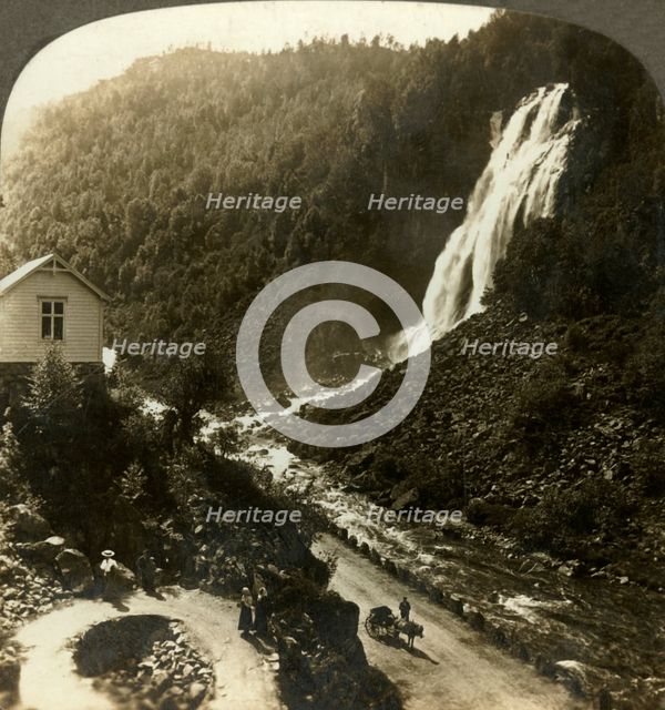 'Espelandfos, one of the loveliest waterfalls in all Scandinavia, Norway', c1905. Creator: Unknown.