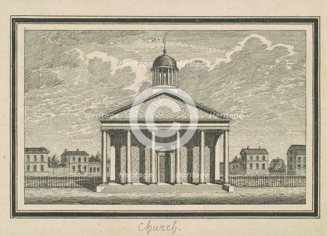 Esperanza, Church, 1795. Creator: Charles Balthazar Julien Févret de Saint-Mémin.
