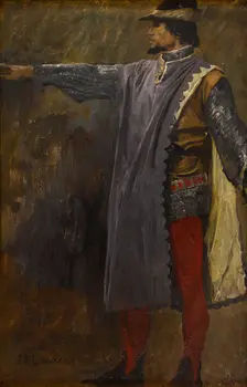 Esquisse de détail pour l'Hôtel de Ville de Paris : Etienne Marcel protège le Dauphin, c.1889. Creator: Jean-Paul Laurens