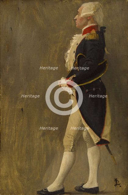 Esquisse de détail pour l'Hôtel de Ville de Paris : La voûte d'acier, silhouette du..., c.1889. Creator: Jean-Paul Laurens.