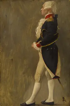 Esquisse de détail pour l'Hôtel de Ville de Paris : La voûte d'acier, silhouette du..., c.1889. Creator: Jean-Paul Laurens