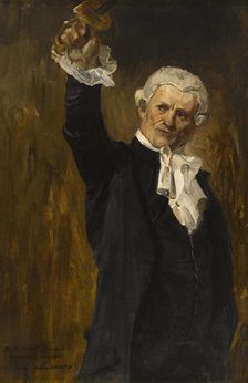 Esquisse de détail pour l Hôtel de Ville de Paris : La voûte d'acier, figure d'un édile..., c.1888. Creator: Jean-Paul Laurens