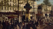 Esquisse pour un panorama du boulevard Montmartre animé des personnalités parisiennes..., c1880. Creator: Andre Gill