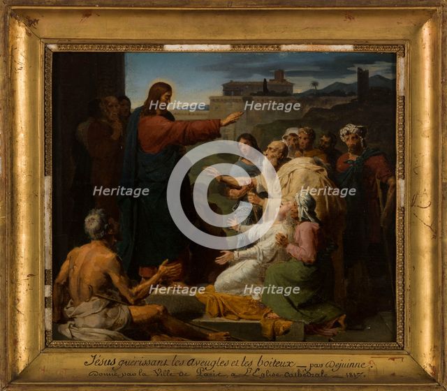 Esquisse pour l'ancienne église Saint-Vincent-de-Paul : Jésus guérissant les aveugles et..., c.1817. Creator: François-Louis Dejuinne.