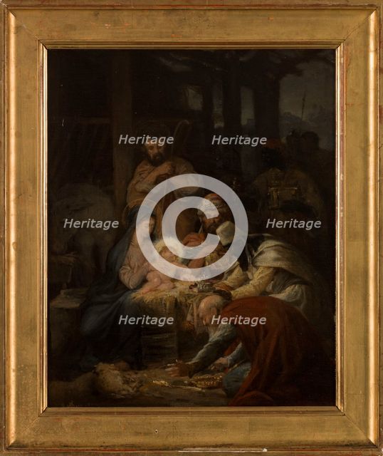 Esquisse pour l'église de Vanves : L'Adoration des Mages, 1875. Creator: Oscar-Pierre Mathieu.