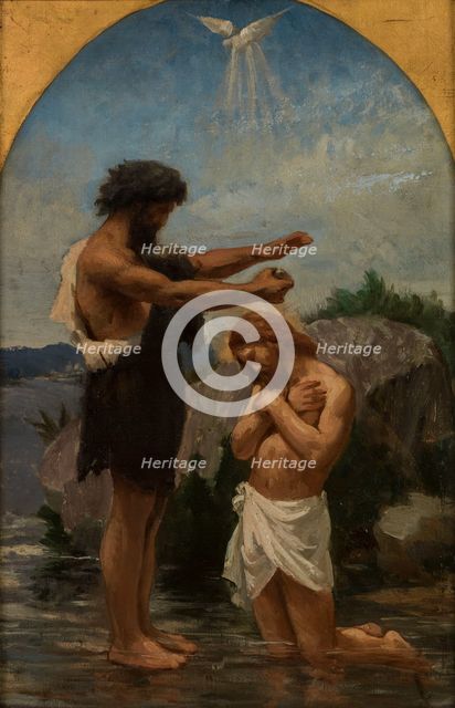 Esquisse pour l'église de Bagnolet : Baptème du Christ, c.1870. Creator: Pierre Dupuis.