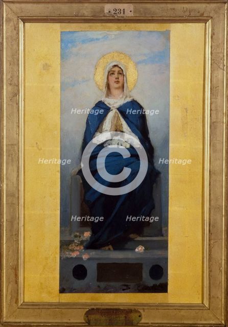 Esquisse pour l'église de Clichy-la-Garenne : L'Immaculée Conception, 1874. Creator: Jean Joseph Benjamin Constant.