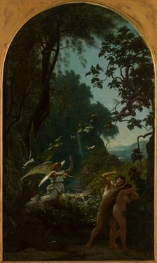 Esquisse pour l'église de la Trinité : Adam et Eve chassés du paradis, 1877. Creator: François Louis Français