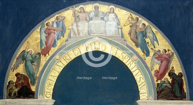 Esquisse pour l'église de la Trinité : Glorification de la Trinité, c.1864. Creator: Felix Joseph Barrias.