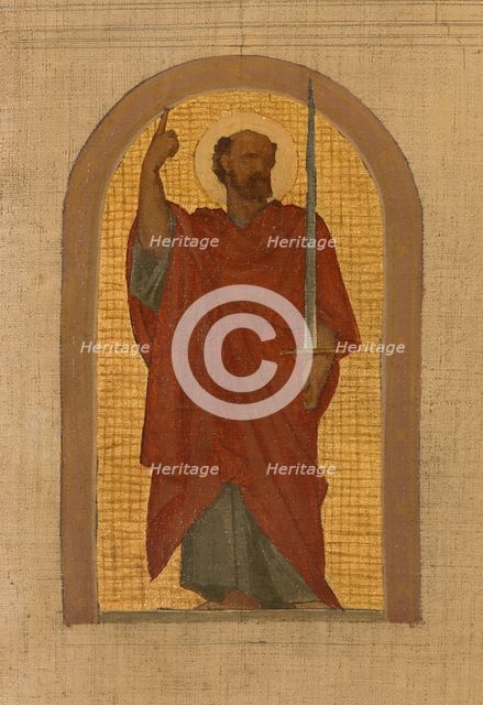 Esquisse pour l'église de la Trinité : L'Agneau pascal. Groupe d'anges adorateurs..., c.1864. Creator: Armand Felix Marie Jobbe-Duval.