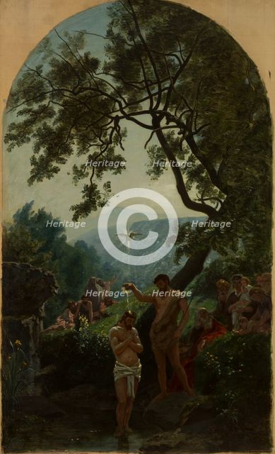 Esquisse pour l'église de la Trinité : Le Baptême du Christ, c.1877. Creator: François Louis Français.