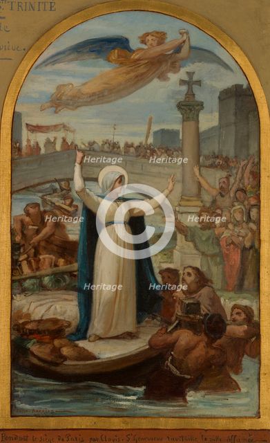Esquisse pour l'église de La Trinité : Les Malheureux et les pauvres implorent sainte..., c.1873. Creator: Felix Joseph Barrias.
