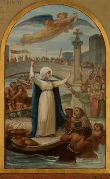 Esquisse pour l'église de La Trinité : Les Malheureux et les pauvres implorent sainte..., c.1873. Creator: Felix Joseph Barrias