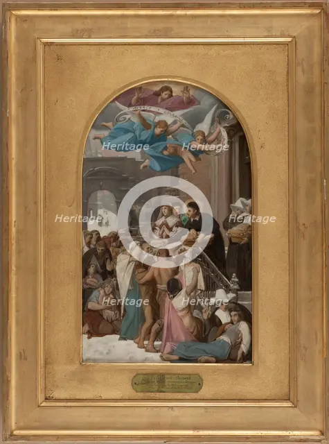 Esquisse pour l'église de la Trinité : Saint Vincent de Paul secourant les Lorrains après..., 1873. Creator: Jean Lecomte du Nouy.