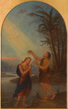 Esquisse pour l'église de Montrouge : Baptême du Christ, c.1869. Creator: Mathilde Duckett