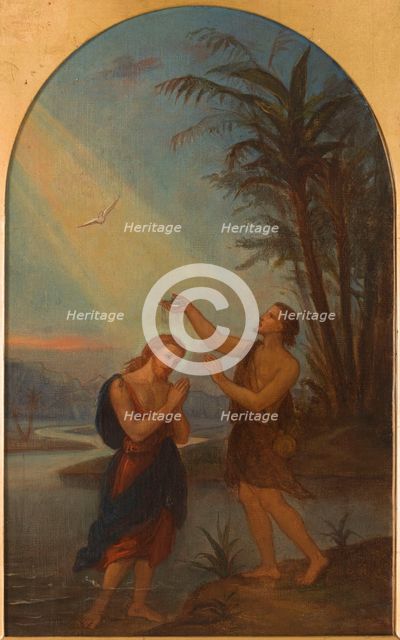 Esquisse pour l'église de Montrouge : Baptême du Christ, c.1869. Creator: Mathilde Duckett.