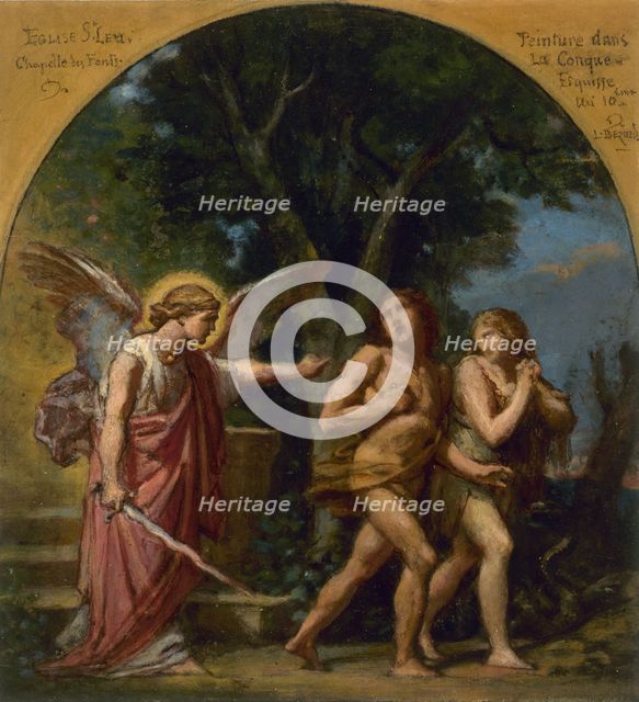 Esquisse pour l'église de Saint-Leu-Saint-Gilles : Le péché originel, c.1869. Creator: Jean Louis Bezard.