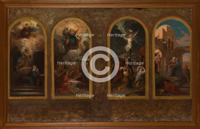 Esquisse pour l'église Notre-Dame-de-la-Croix : L'Annonciation - L'Assomption..., c.1875. Creator: Jules-Louis Machard.