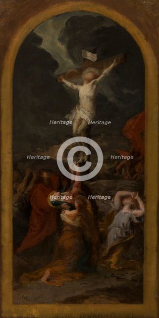 Esquisse pour l'église Notre-Dame-de-la-Croix : L'Annonciation - L'Assomption..., c.1875. Creator: Jules-Louis Machard.