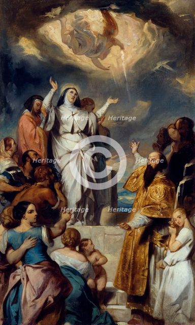Esquisse pour l'église Notre-Dame-de-Lorette : Apothéose de sainte Geneviève, 1835. Creator: Eugene Deveria.