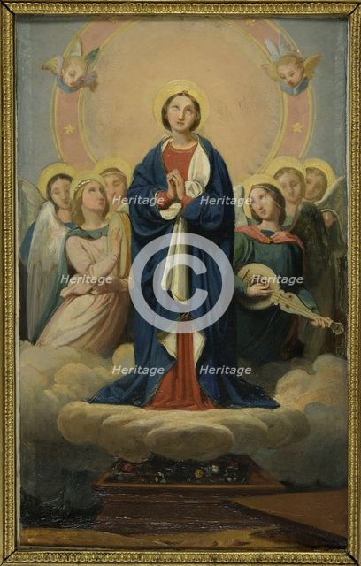 Esquisse pour l'église Notre-Dame de Vincennes : L'Assomption de la vierge, 1836. Creator: Jean Louis Bezard.