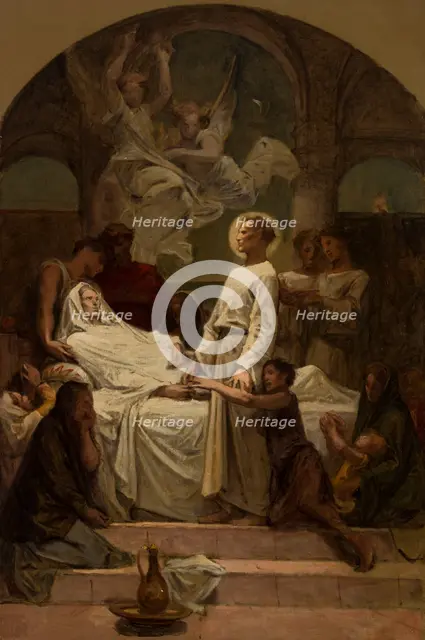 Esquisse pour l'église Saint-Augustin : La mort de sainte Monique, 1874. Creator: Diogene Ulyssee Napoleon Maillart.