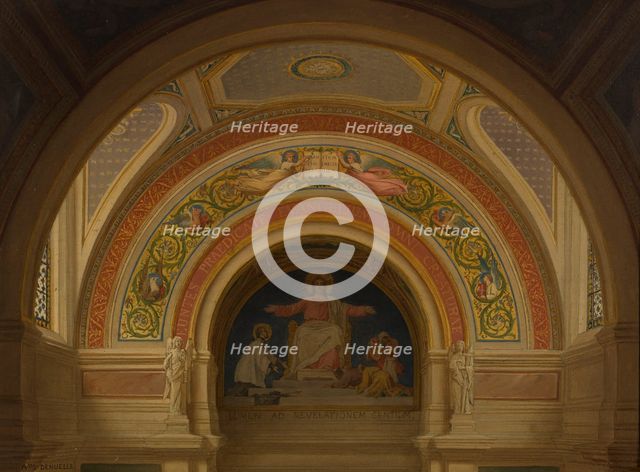 Esquisse pour l'église Saint-François-Xavier : "Le Christ lumière des nations", c.1871 - 1875. Creator: Alexandre-Dominique Denuelle.